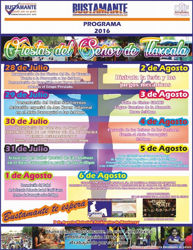 FIESTAS EN BUSTAMANTE,N.L: Del 28 de julio al 6 de Agosto