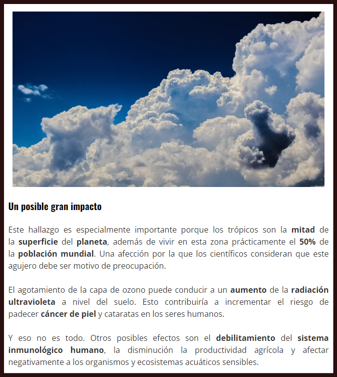Nuevo gran agujero en la capa de ozono: Afecta al 50% de la poblaci&oacute;n mundial