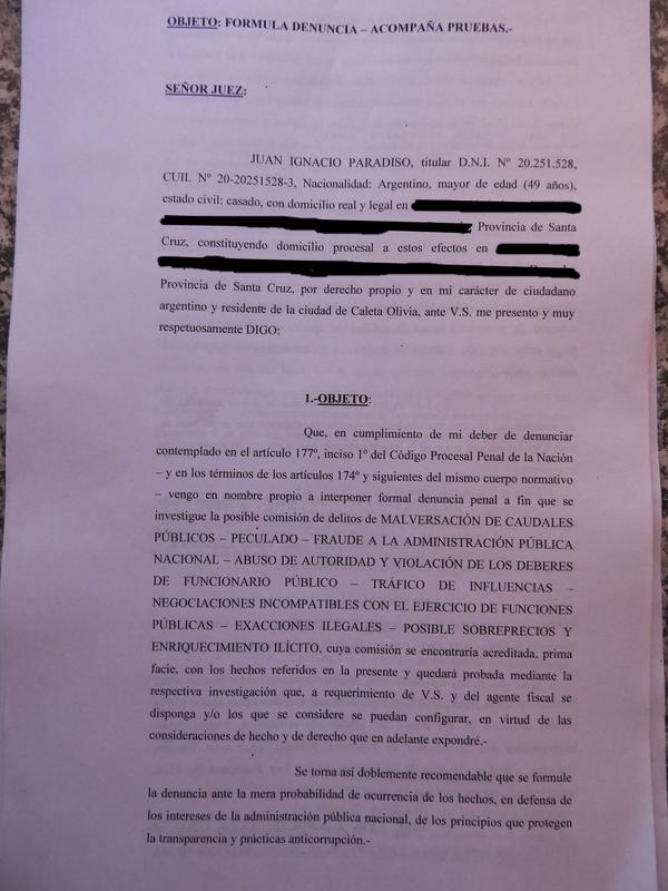 SE DENUNCI&Oacute; PENALMENTE AL INTENDENTE DE CALETA OLIVIA PRADES POR SERIOS DELITOS COMETIDOS OBRA P&Uacute;BLI