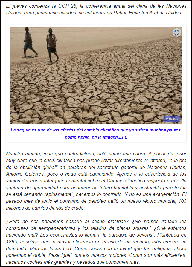 Pura hipocres&iacute;a o una broma pesada: La cumbre COP 28 se celebra en Dub&aacute;i, Emiratos &Aacute;rabes Unidos