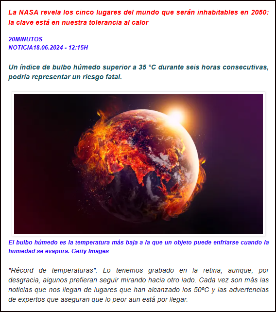  Cambio Clim&aacute;tico: El calor har&aacute; inhabitables estos cinco lugares en 2050