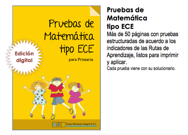 PRUEBAS DE MATEM&Aacute;TICA TIPO ECE PARA PRIMARIA.