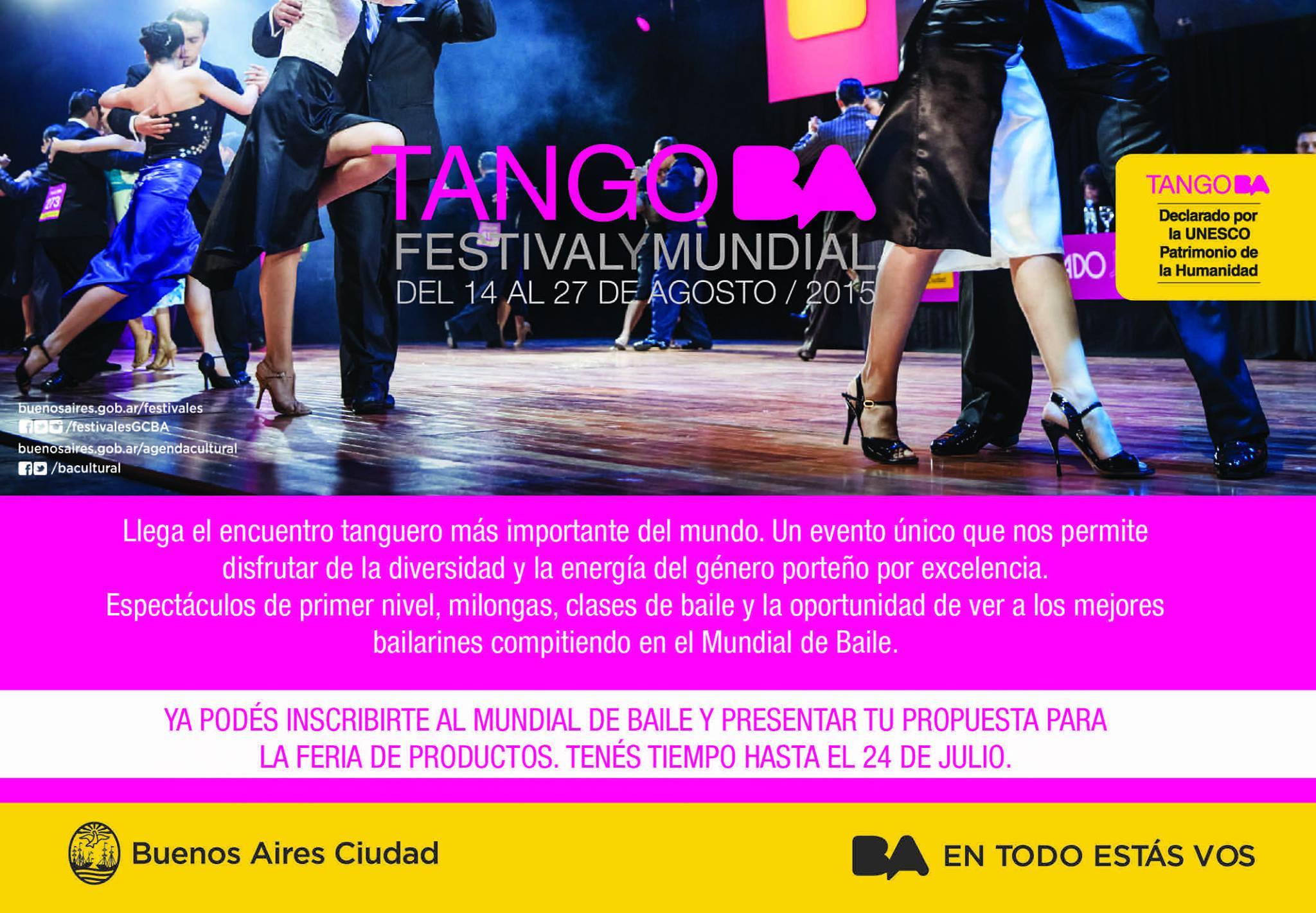 INSCRIPCI&Oacute;N EN EL MUNDIAL TANGO Buenos Aires 