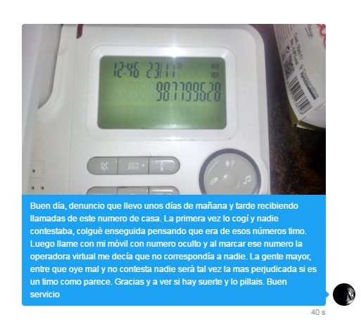 &iexcl;&iexcl; ACABO DE DENUNCIAR ESTO A LA GUARDIA CIVIL CREO QUE ES EL TIMO DE LA LLAMADA AS&Iacute; QUE OJITO !! Gra