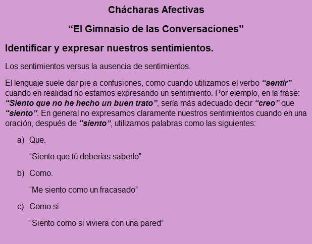 Ch&aacute;charas Afectivas