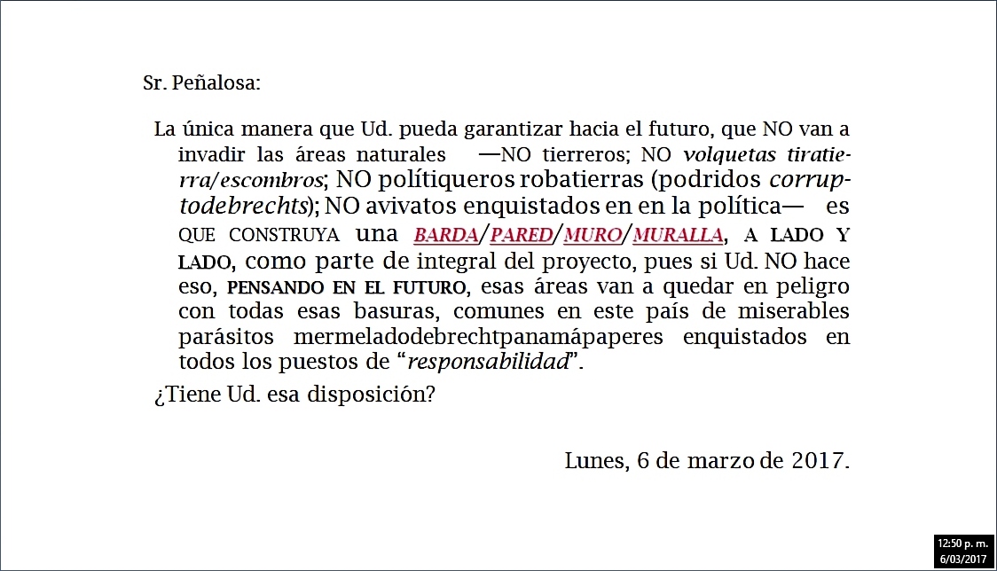 Sr. Pe&ntilde;alosa:
