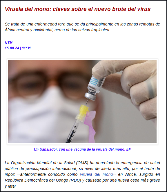 Viruela del mono: &iquest;Nueva pandemia en crecimiento?, decretada emergencia d salud p&uacute;blica por la OMS
