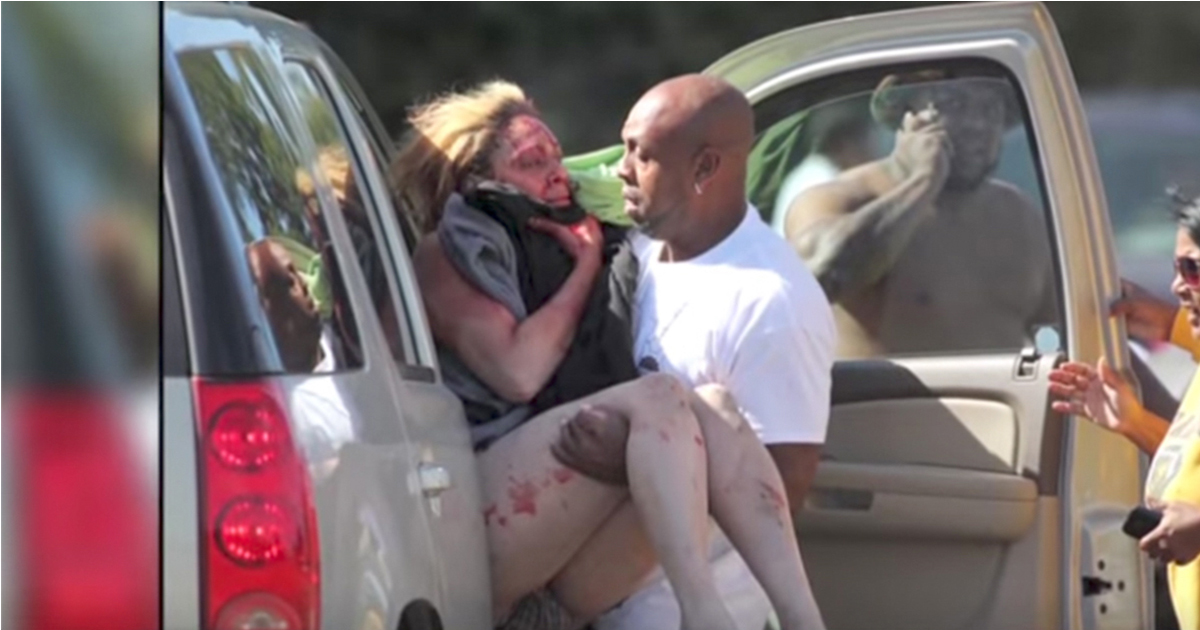 He hears screaming from abandoned house and kicks door open, finds missing daughter covered in blood