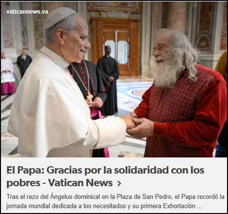  Vatican News, El Papa: Gracias por la solidaridad con los pobres