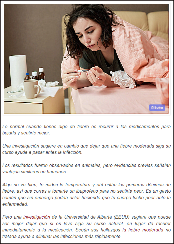Puede ser mejor soportar una fiebre leve que medicarse