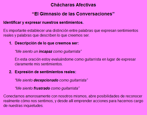 Ch&aacute;charas Afectivas