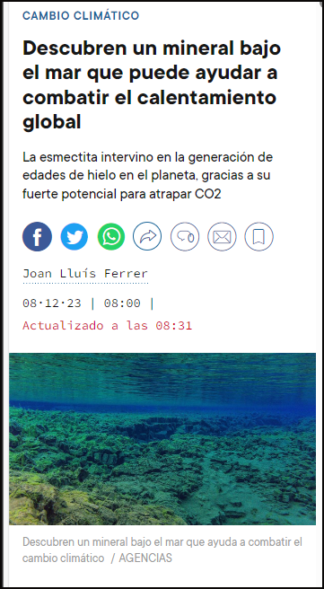  Calentamiento Global: Descubren un mineral bajo el mar capaz de combatirlo