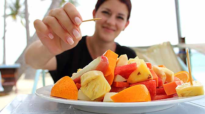 Combina las frutas y s&aacute;cales provecho, &iquest;sabes como?.