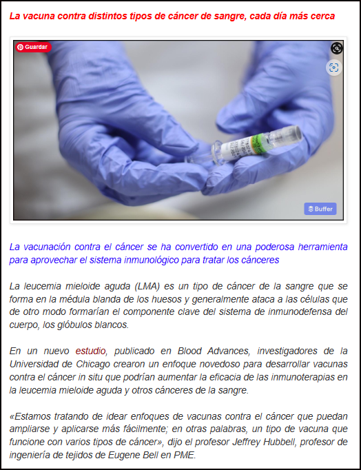 La vacuna contra algunos tipos de c&aacute;ncer, cada vez m&aacute;s cerca