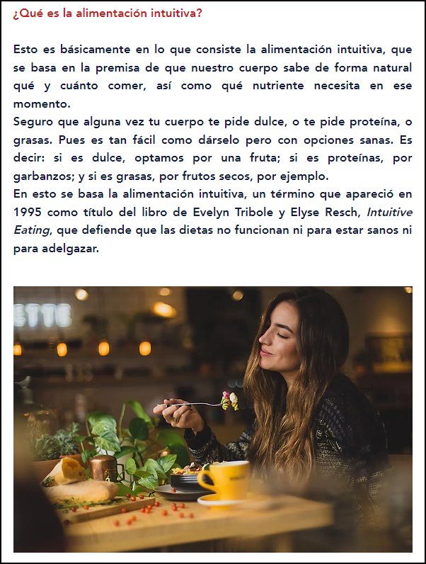 Huye de las dietas para adelgazar con la nueva "Alimentaci&oacute;n intuitiva"