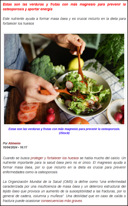  La importancia del Magnesio y como incluirlo en nuestra dieta por medios naturales