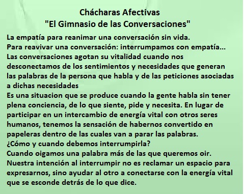 Ch&aacute;charas Afectivas "El Gimnasio de las conversaciones"