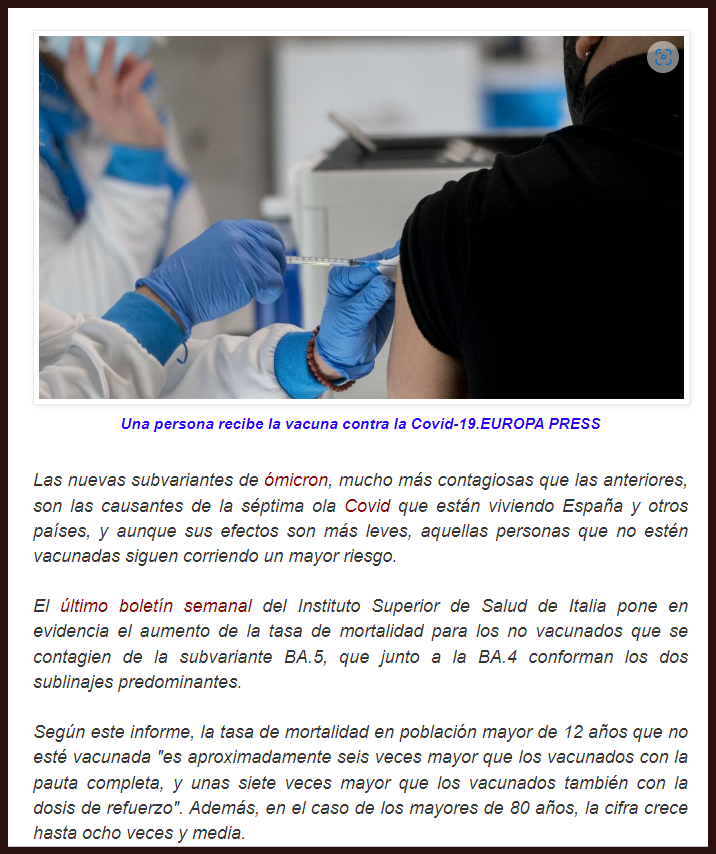 Serio peligro d la &oacute;micron BA.5 en no vacunados: su letal capacidad para reinfectar se multiplica
