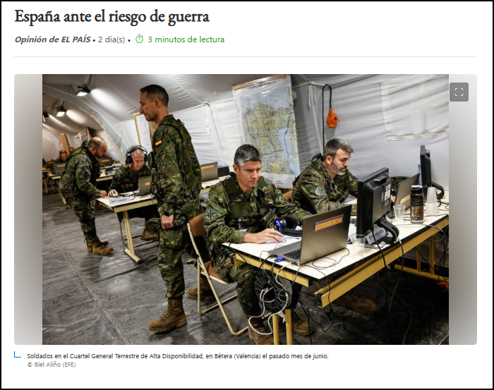  Espa&ntilde;a/Europa: &iquest;Riesgo real de guerra inminente?