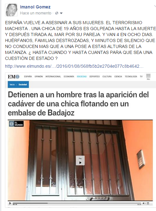 ESPA&Ntilde;A VUELVE A ASESINAR A SUS MUJERES. EL TERRORISMO MACHISTA . UNA CHICA DE 19 A&Ntilde;OS ES GOLPEADA HA