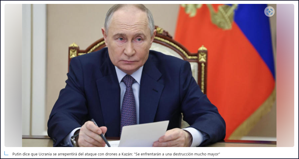 Putin anuncia una destrucci&oacute;n total de Ucrania