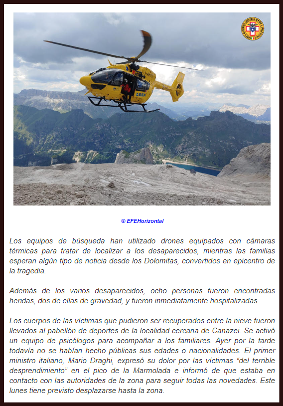 Cambio Clim&aacute;tico: Tragedia en los Dolomitas - Marmolada, 3.300 metros