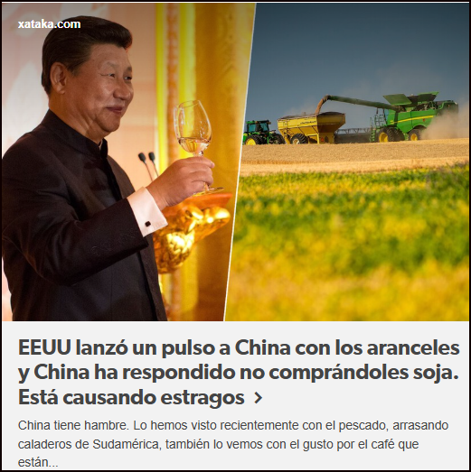 China reponde con fuerza a EEUU: Aranceles, SI, pues yo no te compro soja