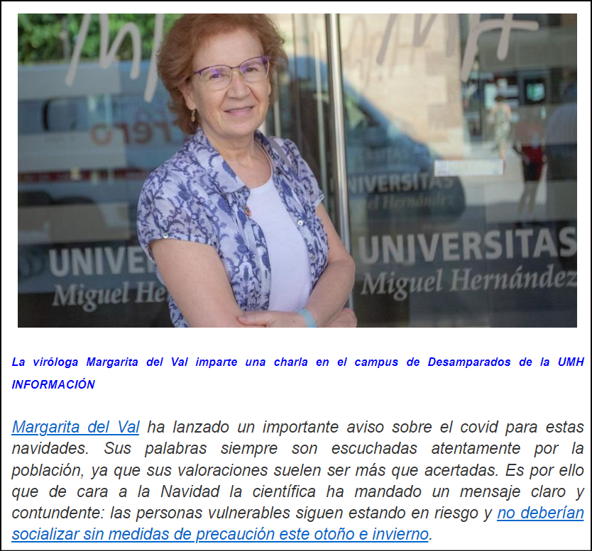 Margarita del Val: No estamos preparados para lo que viene (COVID-19 y gripe)