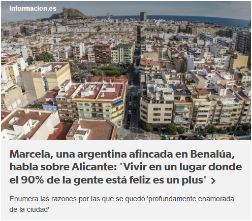 Marcela, una argentina afincada en Benal&uacute;a, habla sobre vivir en Alicante