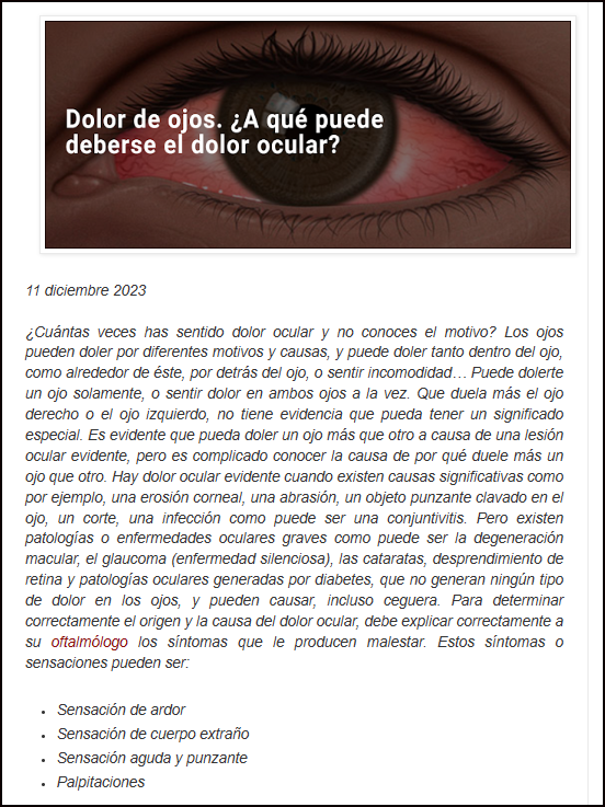  Dolor de ojos ... &iquest;a qu&eacute; es debido?