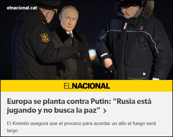  SE VE&Iacute;A VENIR: EUROPA EMPIEZA A PLANTARSE ANTE PUTIN