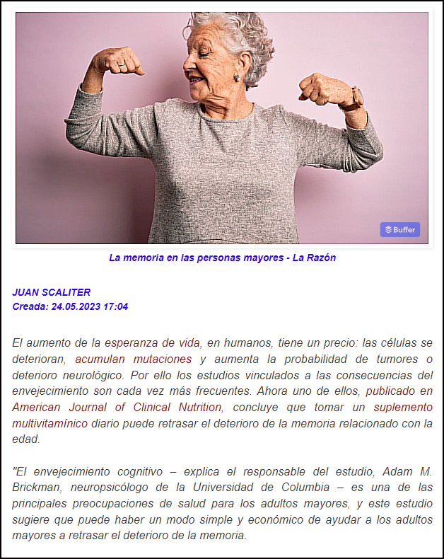 Un estudio realizado en 3500 mayores de 60 a&ntilde;os afirma que los multivitam&iacute;nicos mejoran la memoria