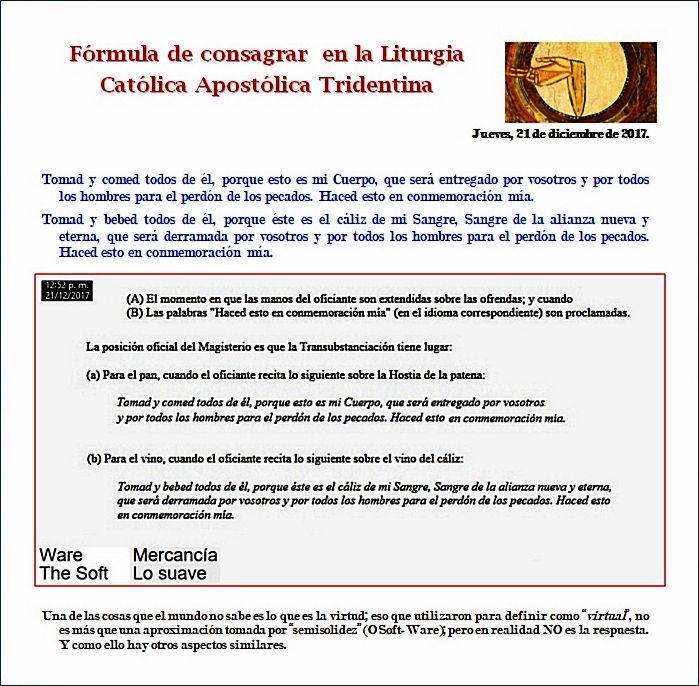 F&oacute;rmula lit&uacute;rgica para consagrar