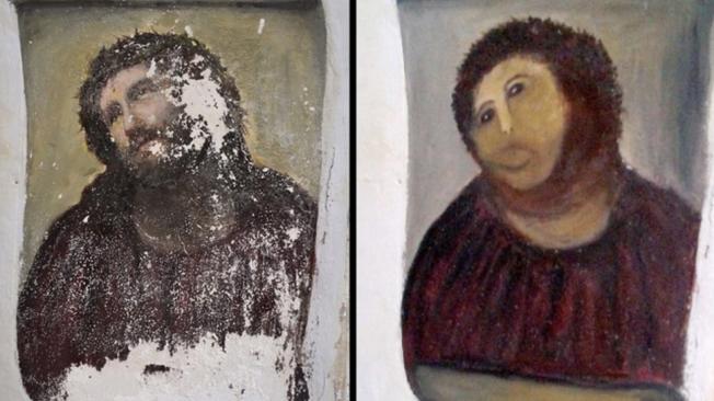 Una mujer decidi&oacute; restaurar un Ecce Homo del XIX y lo dej&oacute; irreconocible