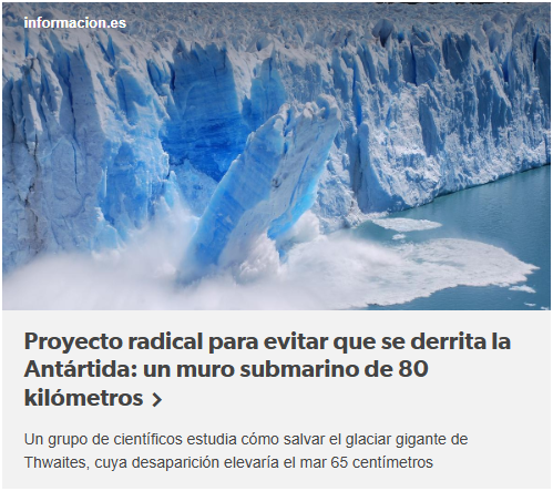  Proyecto radical para evitar que se derrita la Ant&aacute;rtida