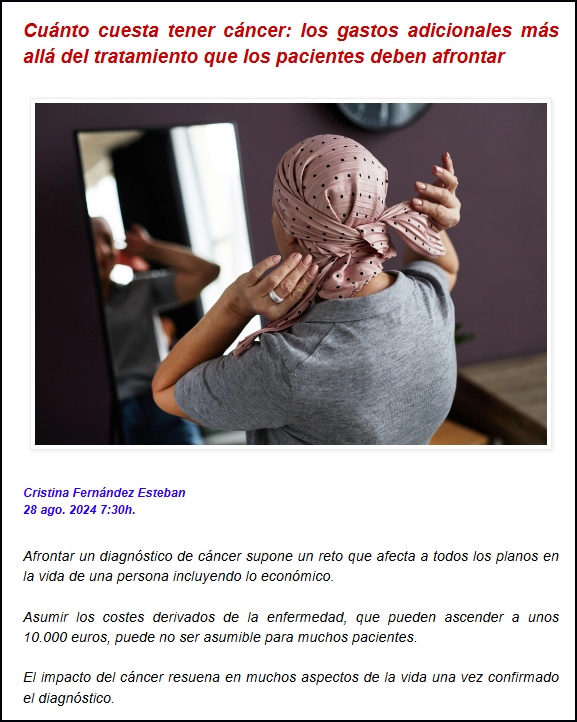  Cuenta cuesta el tratamiento contra el c&aacute;ncer. &iquest;Pensabas que era gratuito?