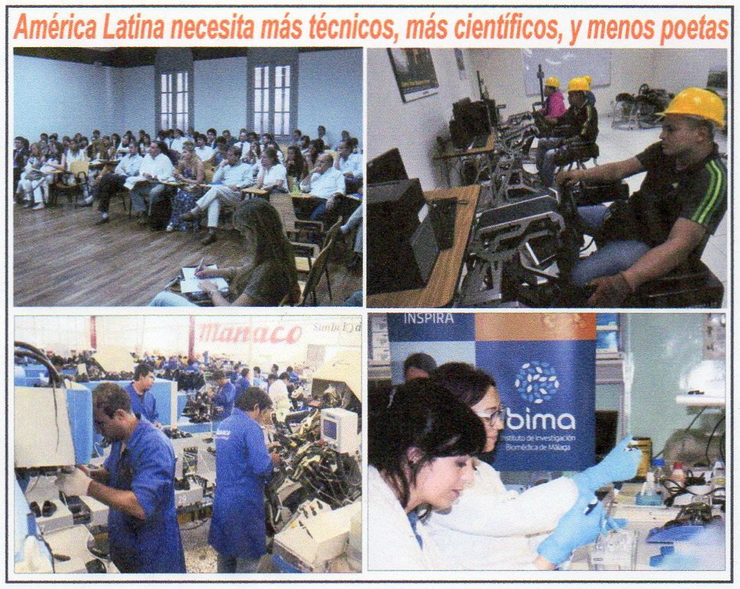  Am&eacute;rica Latina necesita menos poetas y m&aacute;s t&eacute;cnicos y cient&iacute;ficos