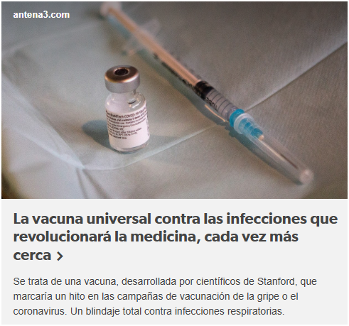 La vacuna universal contra las infecciones, cada vez m&aacute;s cerca