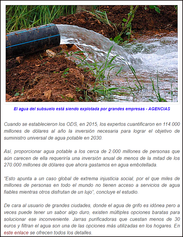 Agua embotellada: &iquest;Supernegocio, necesidad o un destructor m&aacute;s del Planeta?