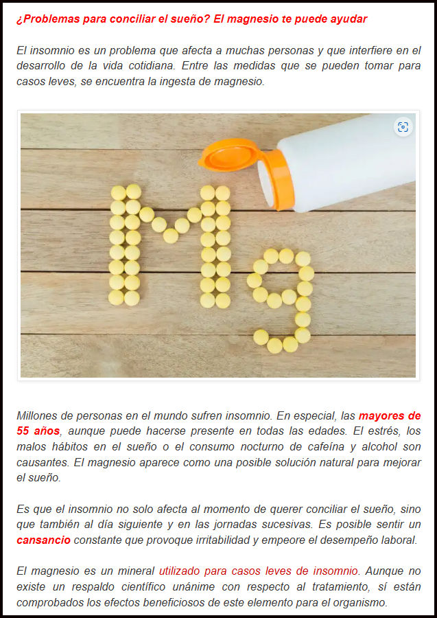 &iquest;No duermes bien?: El magnesio te puede ayudar