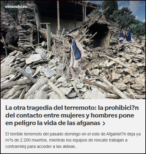  La prohibici&oacute;n del contacto entre mujeres y hombres pone en peligro la vida de las afganas