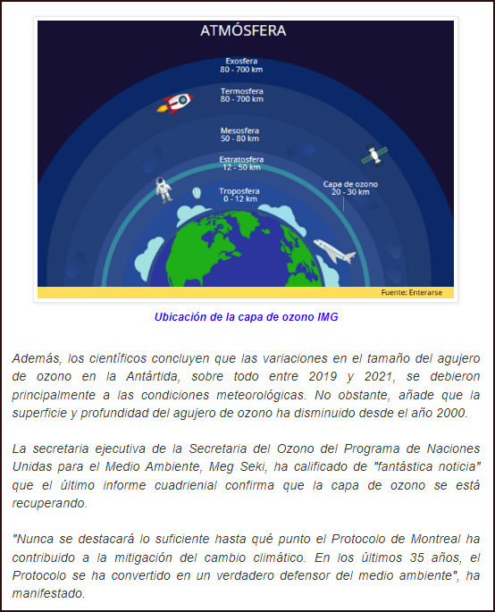  Buenas noticias: La capa de ozono se recupera. Repercusiones