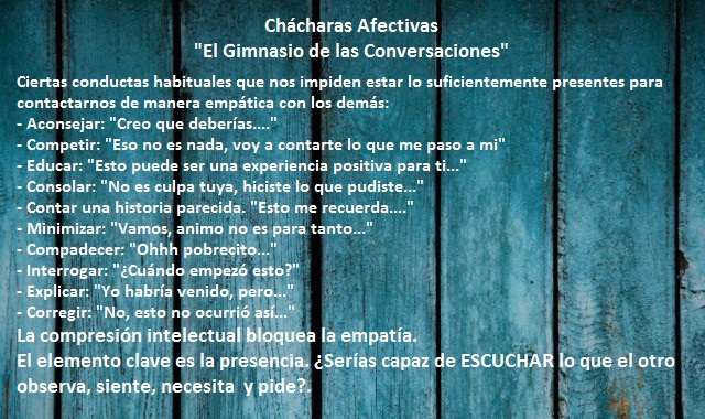Ch&aacute;charas Afectivas "El Gimnasio de las conversaciones"