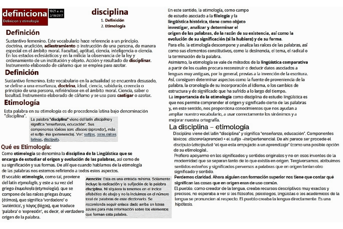 De la disciplina