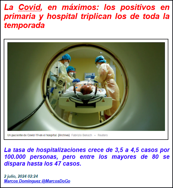  La COVID no se ha ido, los hospitales y los centros de salud empiezan a estar saturados de enfermos