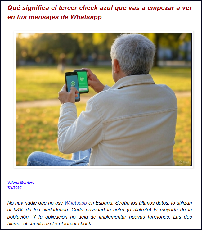  Whastapp: Llega el tercer Check azul