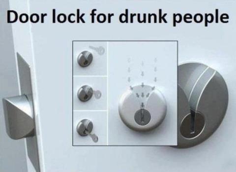 &iexcl;Cerradura para borrachos!