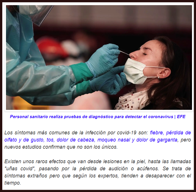  Covid-19: cuatro extra&ntilde;os s&iacute;ntomas de los que quiz&aacute;s no hayas o&iacute;do hablar
