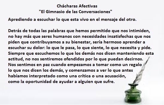Ch&aacute;charas Afectivas "El Gimnasio de las conversaciones"