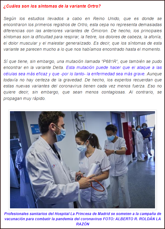  Llega Ortro, la nueva variante del covid que se propaga r&aacute;pidamente por Espa&ntilde;a